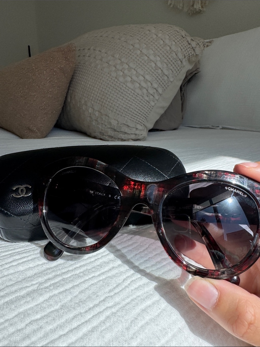 Rare Vintage Chanel Plaid Tortoise Sunglasses